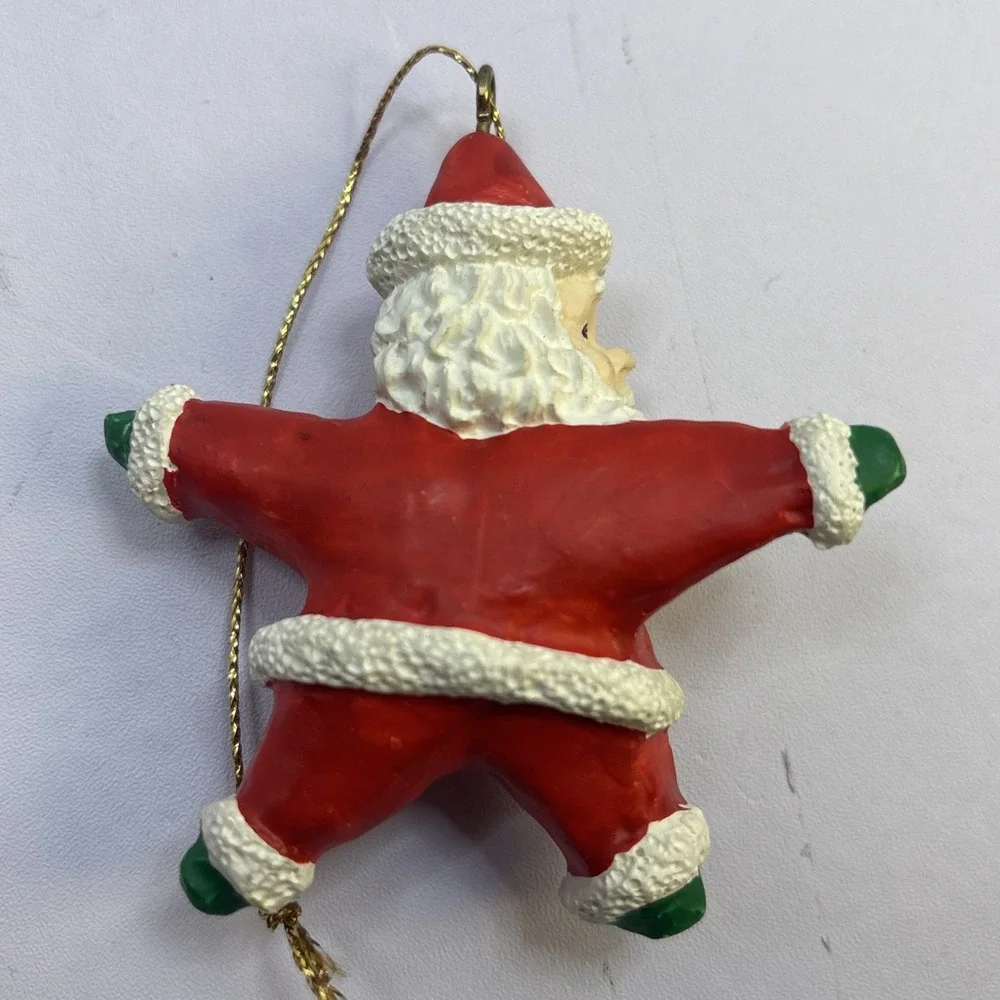 4  Vtg Santa‎ Ornaments Coca Cola Christmas Santa Hallmark 1990s Star Posable